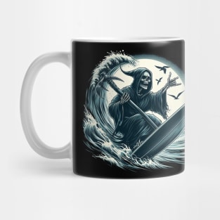 Surfing Death Skeleton Mug